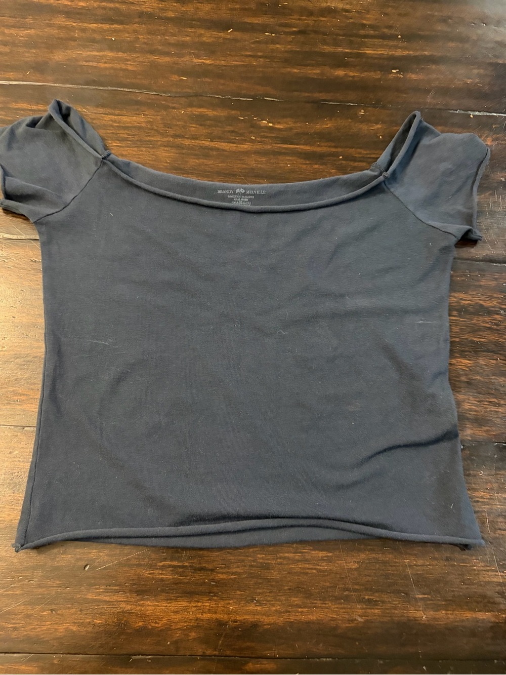 Brandy Melville navy Off-Shoulder Crop Top - one size